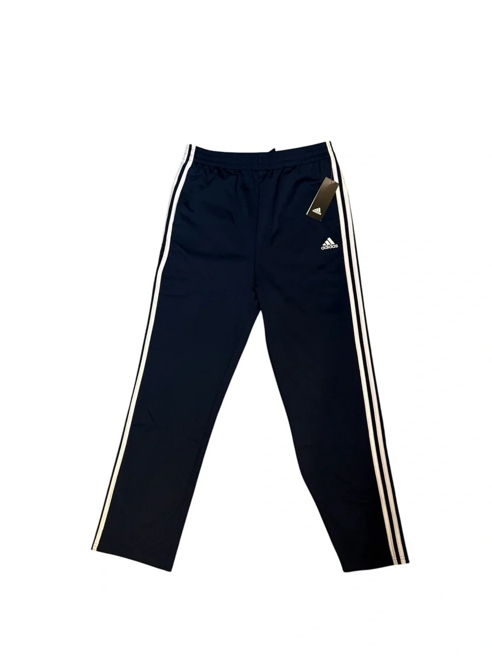 adidas Kids Navy Track Pants with White Side Stripes